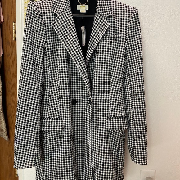 Anthropologie Maeve Checker Longline Blazer M NWT - Picture 1 of 3